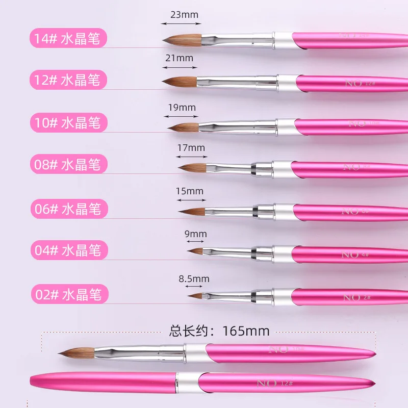 Kolinsky Acrylic Nail Brush Oval Crimped Sable Acrylic Brush Metal Nail Art Brush For Acrylic Application Brush Manicure Tool