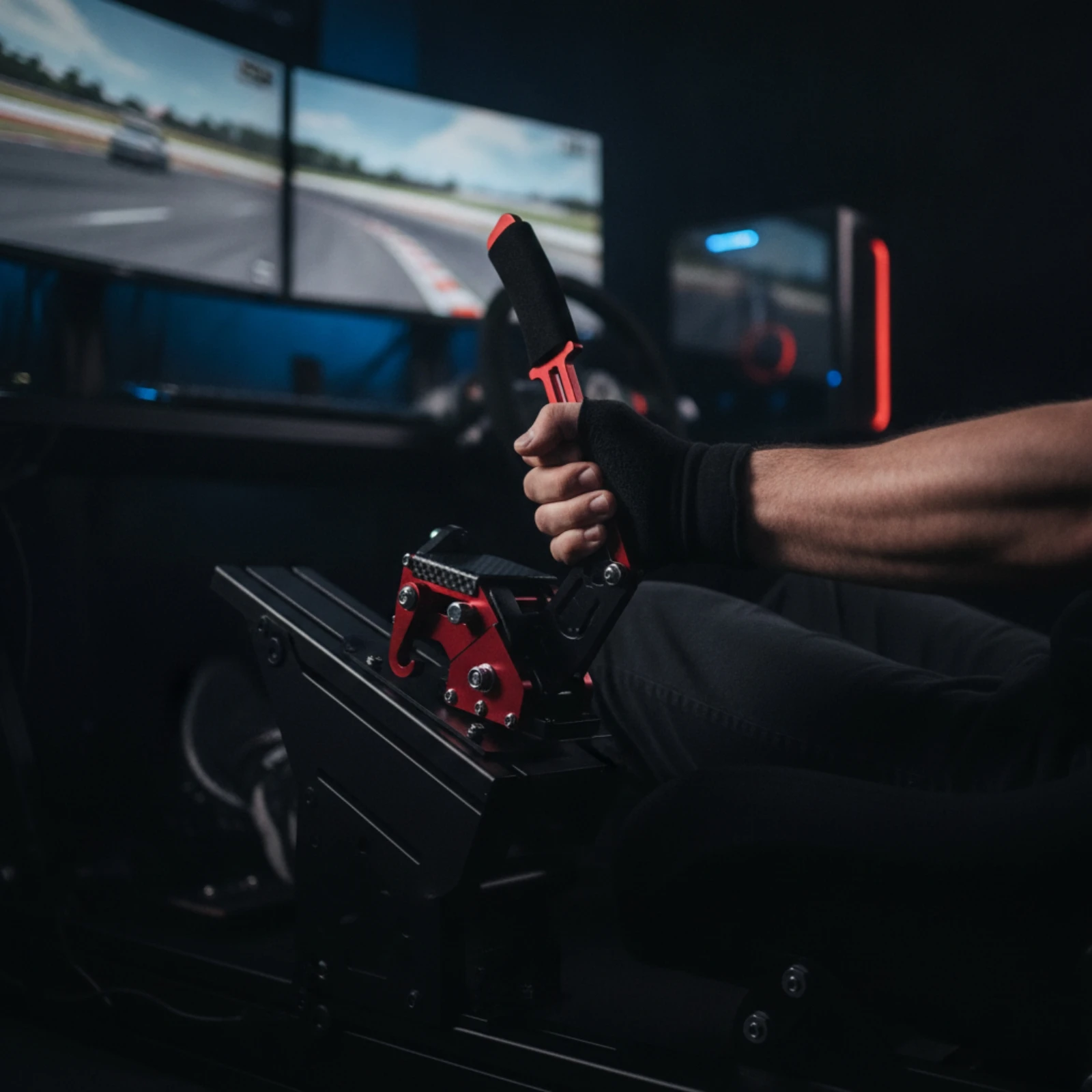 Handbrake Lever Metal Racing Game Gear Desk Mount Braided for Gamers, Gaming Rigs