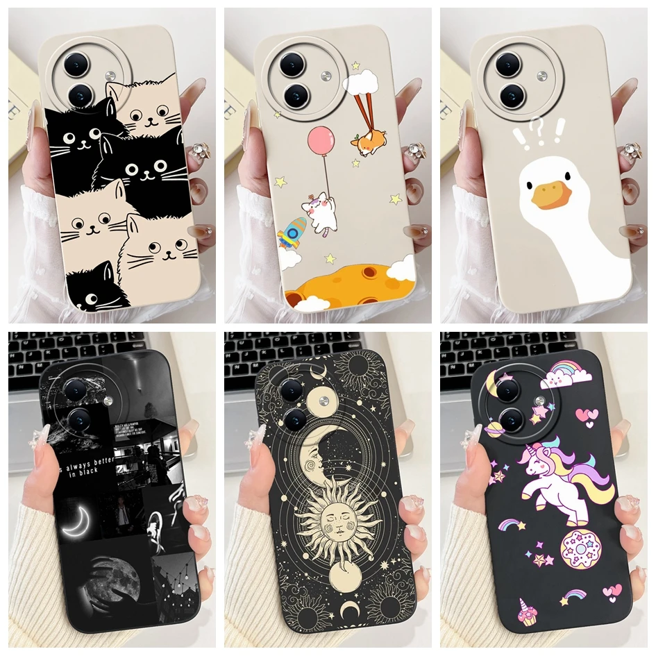 For Itel S24 Case S667LN 2024 Phone Cases Cute Duck Cat Unicorn Cartoon Camera Lens Protection Soft Cover For ItelS24 S 24 Coque