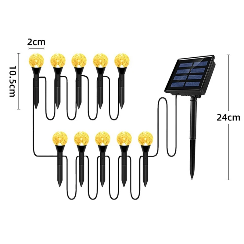 10 In 1 Solar Spot Light Outdoor LED Garden Lawn Landscape Path Wall Lamp