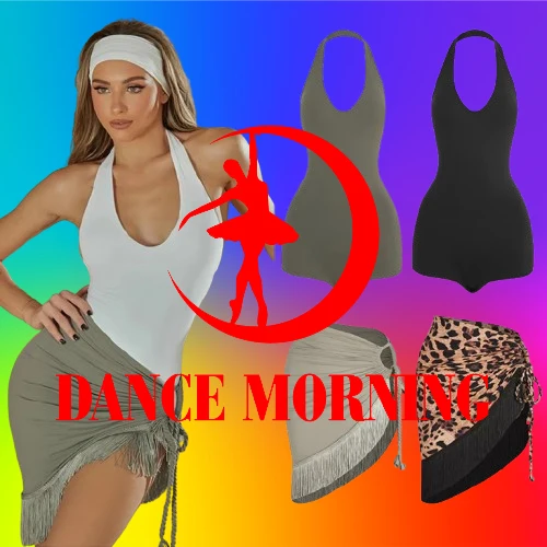 

ZYM Latin dress skirt leotard Bodysuit Fringe Skirt Cha Cha Rumba Samba Dresses greey green