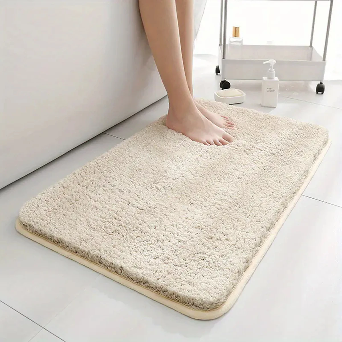 

Water absorbtion anti slip bathroom mat thickened bathroom carpet long hair carpet machine washable durable toilet mat