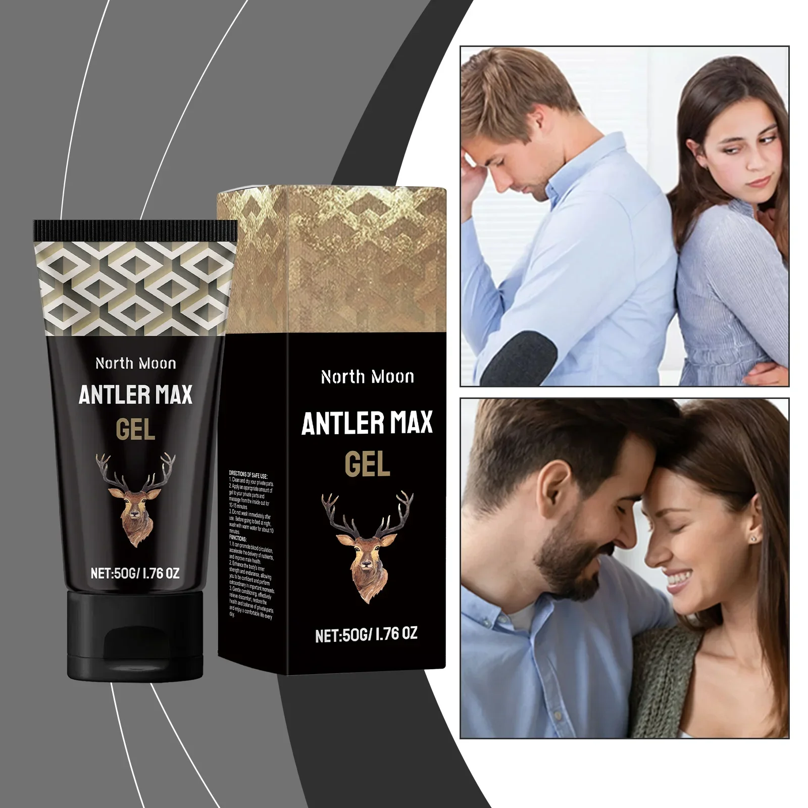 Antler Max Gel Mens Óleo Corporal Óleo Corporal Para Homens