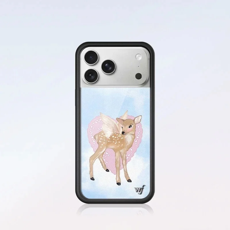 New Wildflower INS 3D WF Bow Little deer Phone Case for iPhone 17 13 12 14 15 16 Pro Max Plus Cute Rabbit Cat swan WF Cover﻿﻿﻿﻿