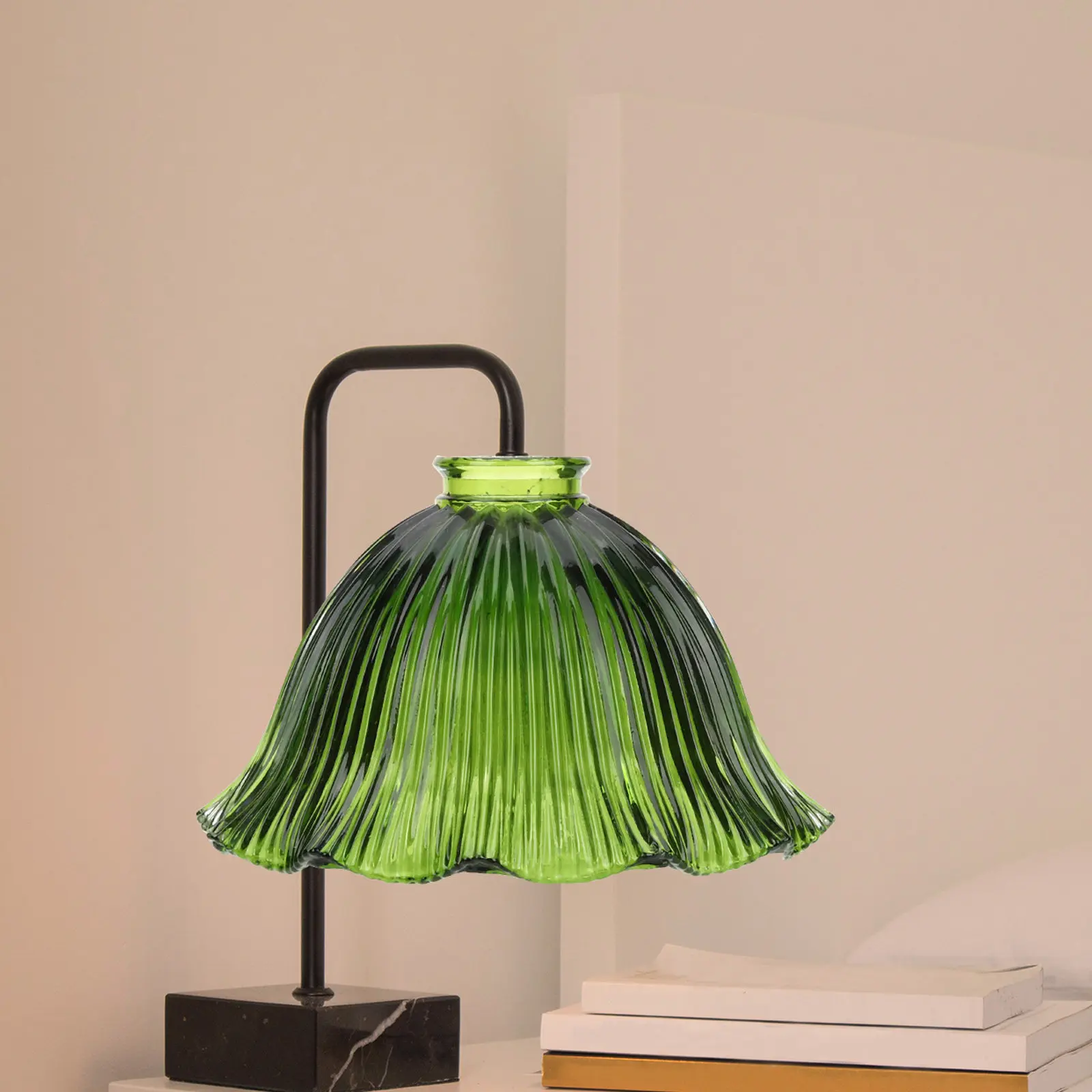 

Зеленый стеклянный плафон для лампы в винтажном стиле, рассеивающий свет, для потолочного светильника в спальне, декоративный абажур