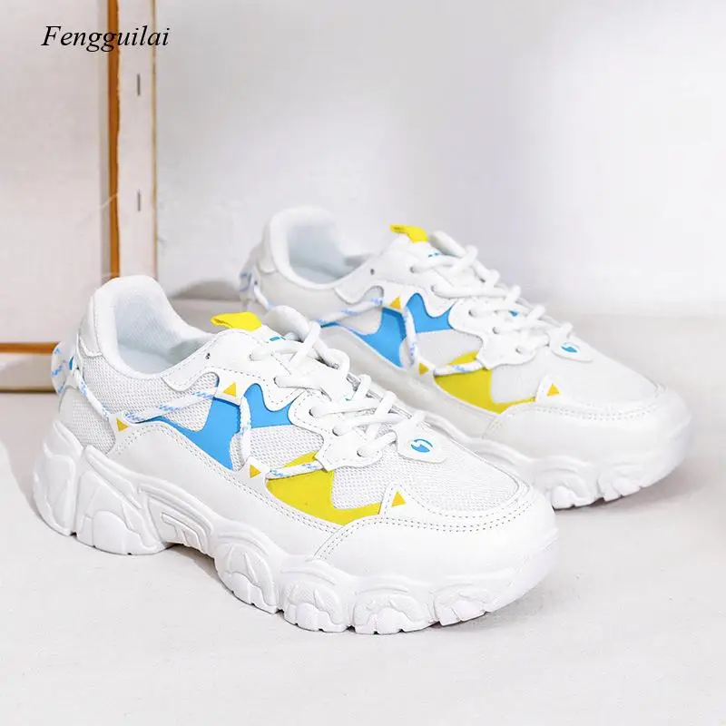 2022 Clunky Sneaker Women's Breathable Mesh Tide All-Match Casual Student Women's Shoes Sneakers Spring and Summer Thick Bottom