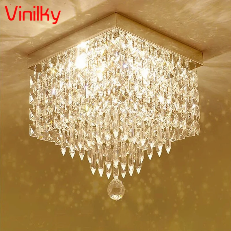 

Crystal Led Chandeliers Lamp Modern Plafon Bedroom Lustre Ceiling Lamps Luminaire For Kitchen Home Decor Indoor Lighting Fixture