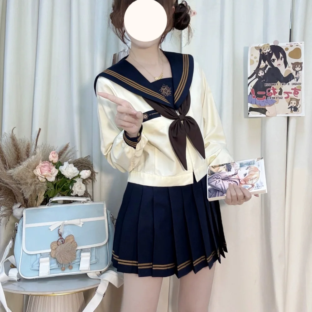 Japan Style Schoolgirl Sailor Seifuku Suits JK Basic Japanese School Uniform Korean Cosplay Costumes Women Cute Pleated Skirt