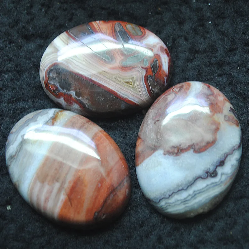 

3PCS New Red Mexico Agate Cabochons Oval Shape 30X40MM NO HOLE DIY Jewelry For Making Parts Good For Pendants