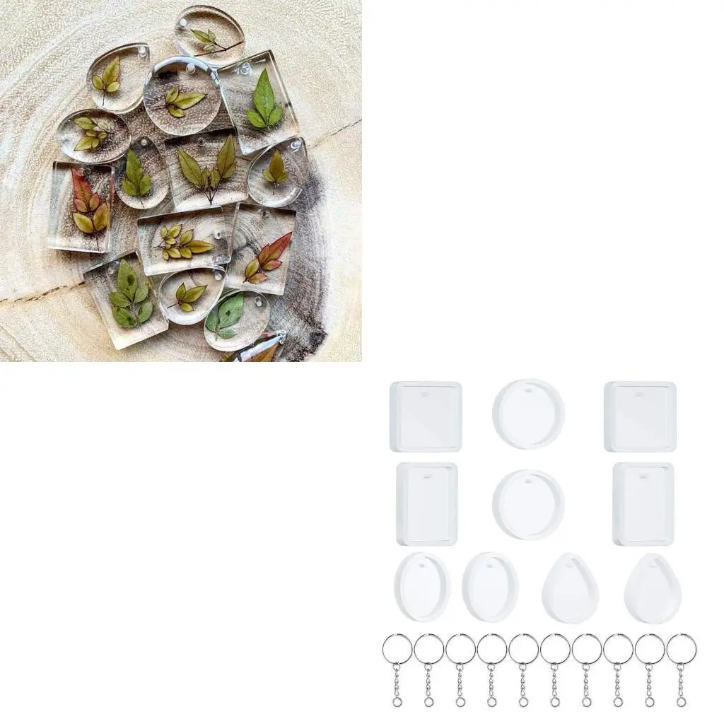 

9HJK 20 шт./Уставные подвески для ключей с подвесными отверстиями Кристаллическая эпоксидная смоля Формень Капля воды Круглый