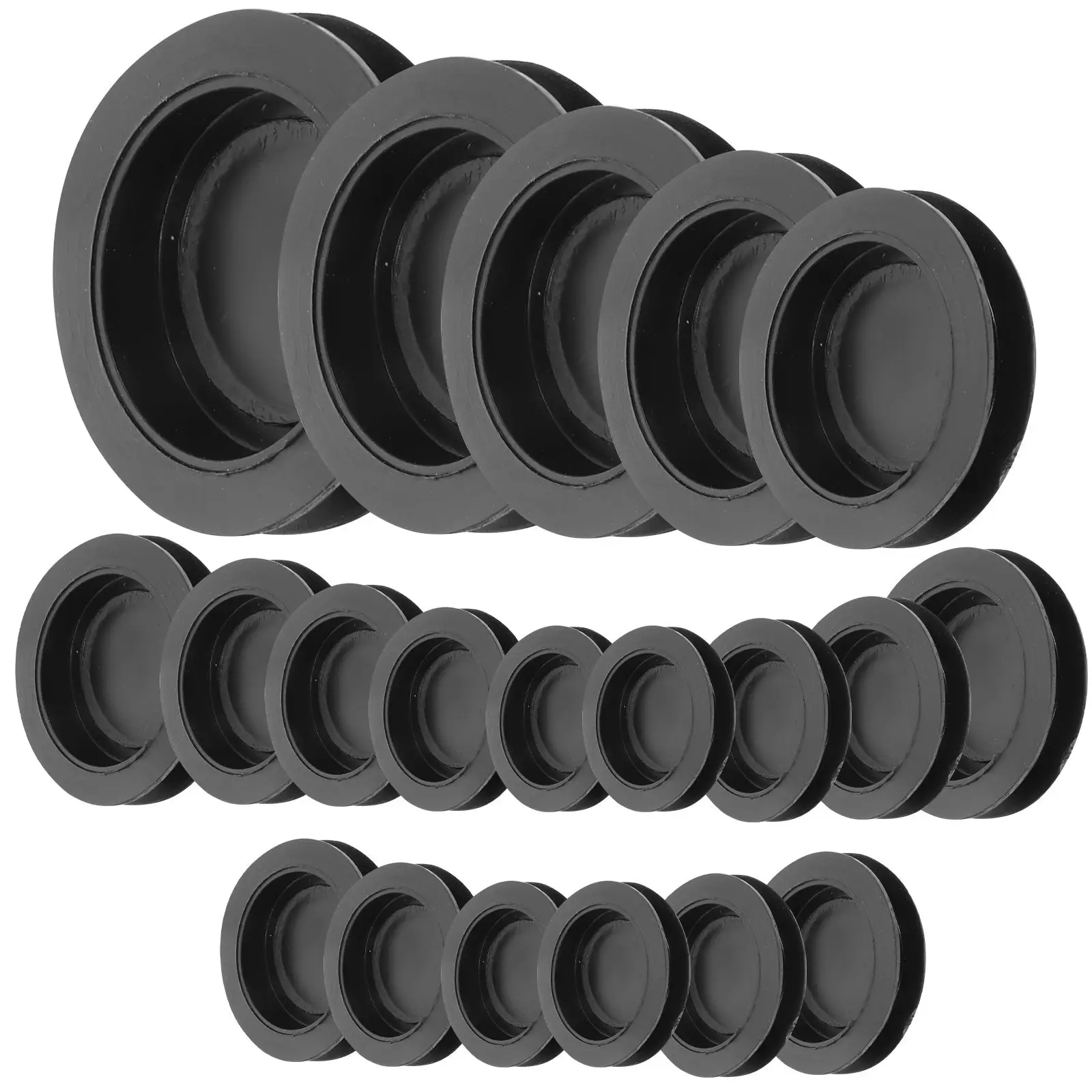

20pcs Round Rubber Stoppers 26mm 25mm 30mm 32mm 38mm Black Piggy Bank Plugs Reusable Container Seals Assorted Sizes