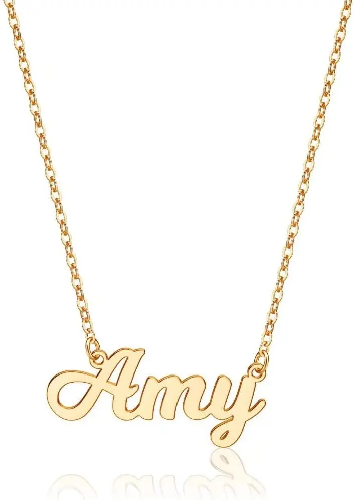 

Персонализированное именное ожерелье Ursteel, позолоченное 14-каратным золотом, изящное именное колье-жетон, ювелирное украшение с именем на заказ