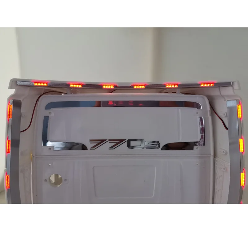 Metall CNC 5V LED Cockpit Flügel Lichtleisten Zubehör für 1/14 Tamiya RC LKW Anhänger Kipper Scania 770S 56368 DIY Teile