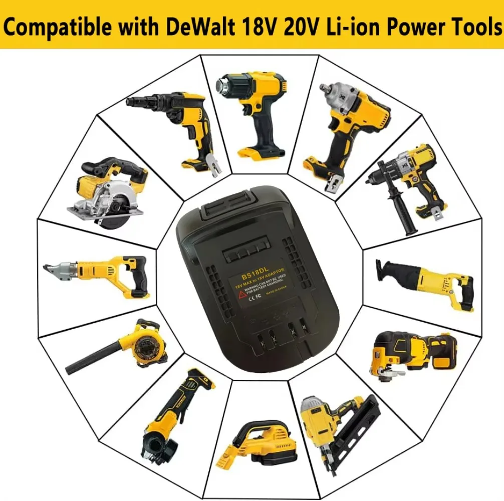 Imagem -03 - Adaptador de Bateria Bs18dl Converte para Bateria de Lítio Bosch 18v para Bateria de Lítio Dewalt 18v 20v Dcb184 Dcb181 Dcb182 Dcb200