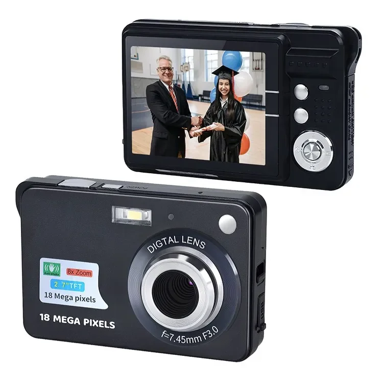 2.7 inch 18 Megapixel 8X Zoom Digital Camera Card-type Automatic Camera for Children with SD Card Slot Video HD Digital Camera