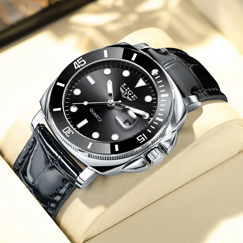 

LIGE Роскошные модные дайверские квадратные часы мужские 3ATM водонепроницаемые часы с датой спортивные часы мужские кварцевые наручные часы Relogios Masculino