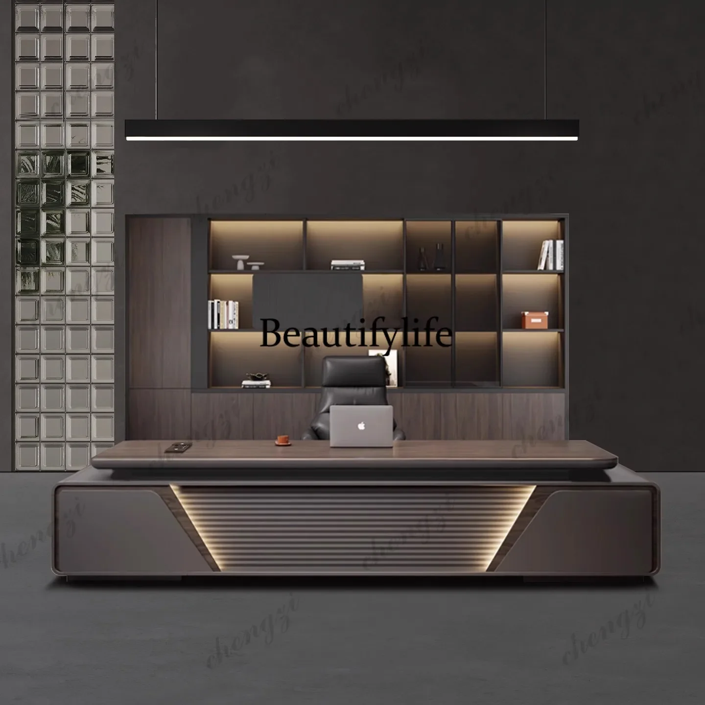 D136 Boss desk manager table and chair combination president table simple modern light luxury high-end paint surface large table