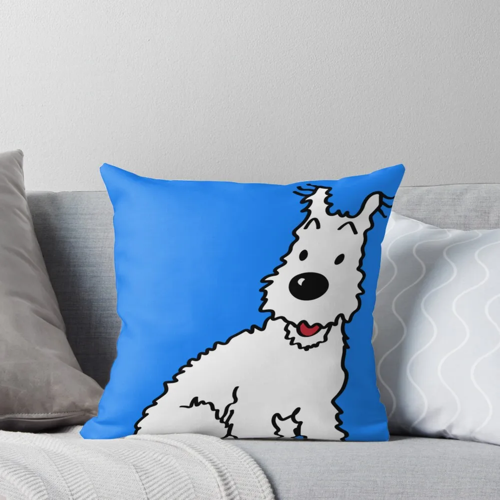 

Snowy dog Tin Tin Sticker Throw Pillow sleeping pillows Cushion Cover For Sofa New year luxury decor pillow