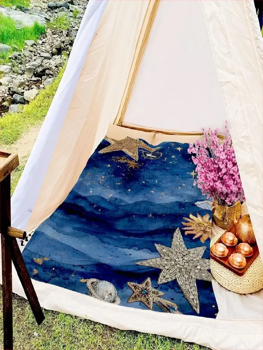 Celestial Night Sky Blanket Reversible Flannel Throw for Stargazers All Season Comfort Cosmic Dreams Gift 60x80