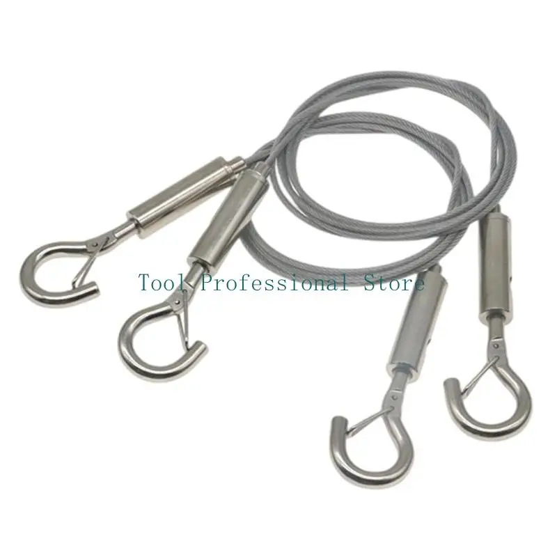 57QF 2 قطعة سلك تعليق الصور الثقيل من الفولاذ المقاوم للصدأ إطار مرآة سلك معلق حبل للصور والمصابيح الفنية واللوحات #3