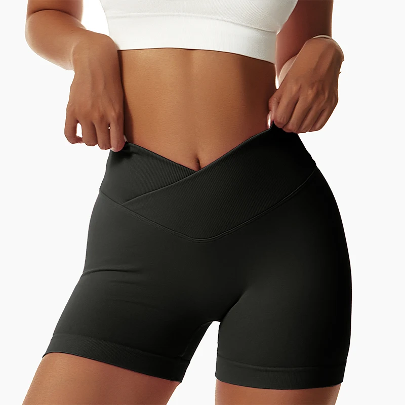 Pantalones cortos de Yoga de cintura alta sin costuras para mujer, mallas deportivas elásticas, transpirables, para ciclismo, gimnasio,short deportivo mujer,pantalones cortos,pantalon corto deportivo mujer