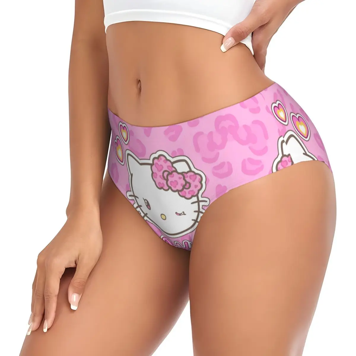 Benutzerdefinierte Damen Anime Hello Kitty Cartoons Höschen Atmungsaktive Manga Slips Unterwäsche