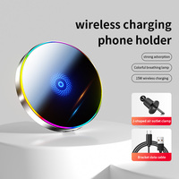 Car Magnetic Phone Holder Magnetic Wireless Car Charger Mount 15W Magnetic RGB LED Lights Magsafe Charger Base Accessories Phone