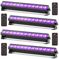 U'King 4PCS UV 12 LED Wall Wash Light Black Light Remote Control DMX512 Stage Light Effect for DJ Disco Party Wedding Christmas