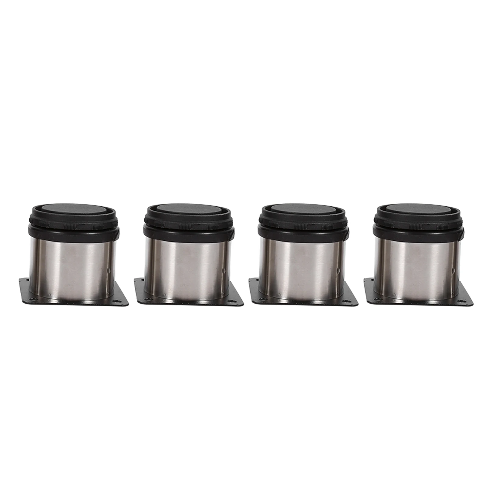 4Pcs Stainless Steel Height Adjustable Feet Cabinet Legs Round Stand Holder 60 X 60mm