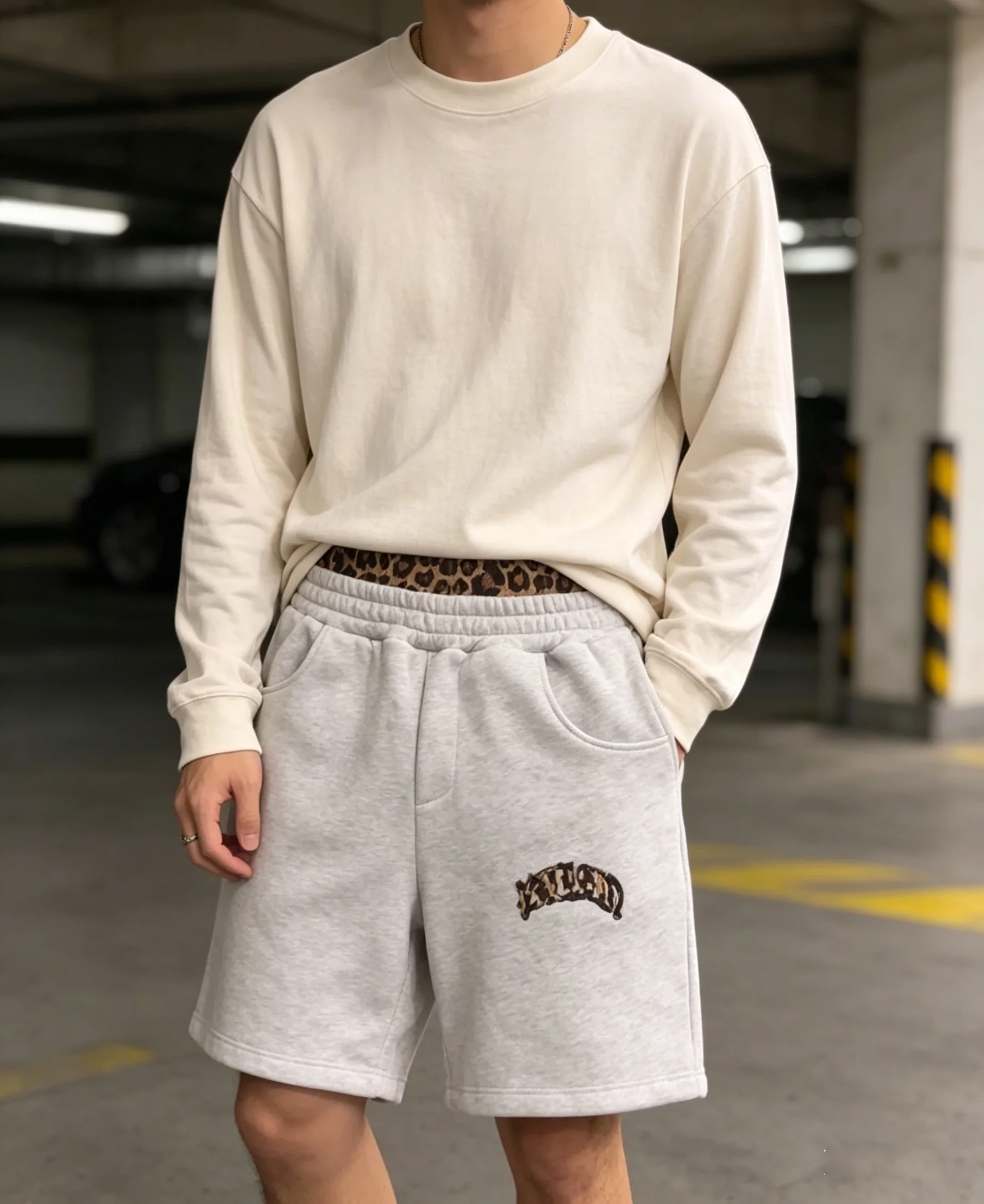 

Европейские и американские весенне-летние шорты с леопардовым принтом и надписями, двойной пояс, в стиле Y2K, уличные, повседневные, спортивные.