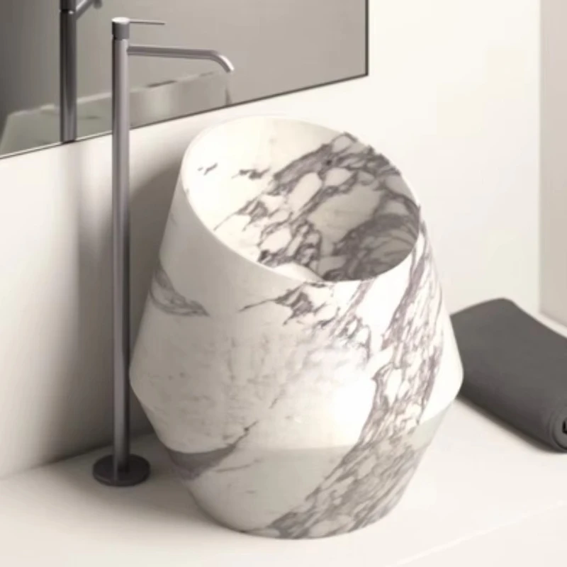 Marble countertop washbasin, natural stone basin, elegant pattern