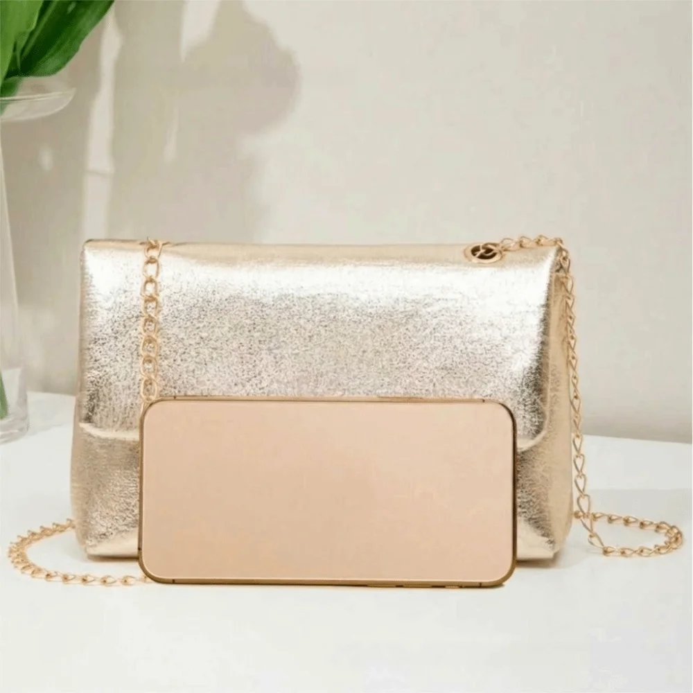 Trend Casual Gold Chain Crossbody Bag Elegant Versatile Shoulder Bag Messenger Bag Women