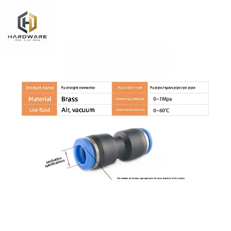Pneumatic Fitting Pipe Connector Tube Air Quick Fittings Water Push In Hose Plastic PU PY PK PM PV PE 4mm 6mm 8mm 10mm 12mm 14mm