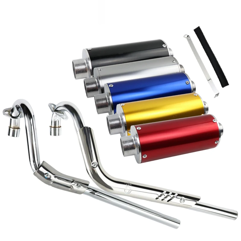 LINGQI Universal Dirt Pit Bike Muffler Exhaust Pipe Full System Fit for Motorcycle ATV Metal Slip-on Muffler Baffle