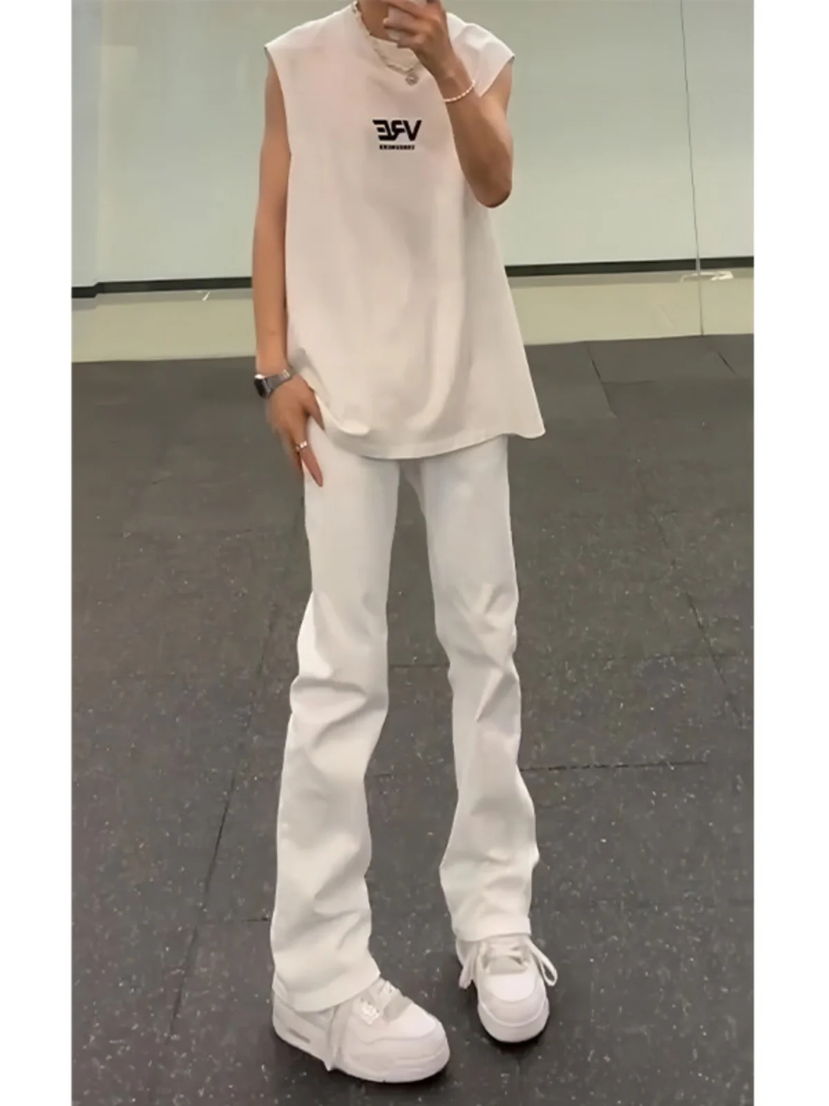 

Мужские летние тонкие джинсы Cleanfit Premium белого цвета, зауженные снизу, в стиле американского хай-стрит, для подростков