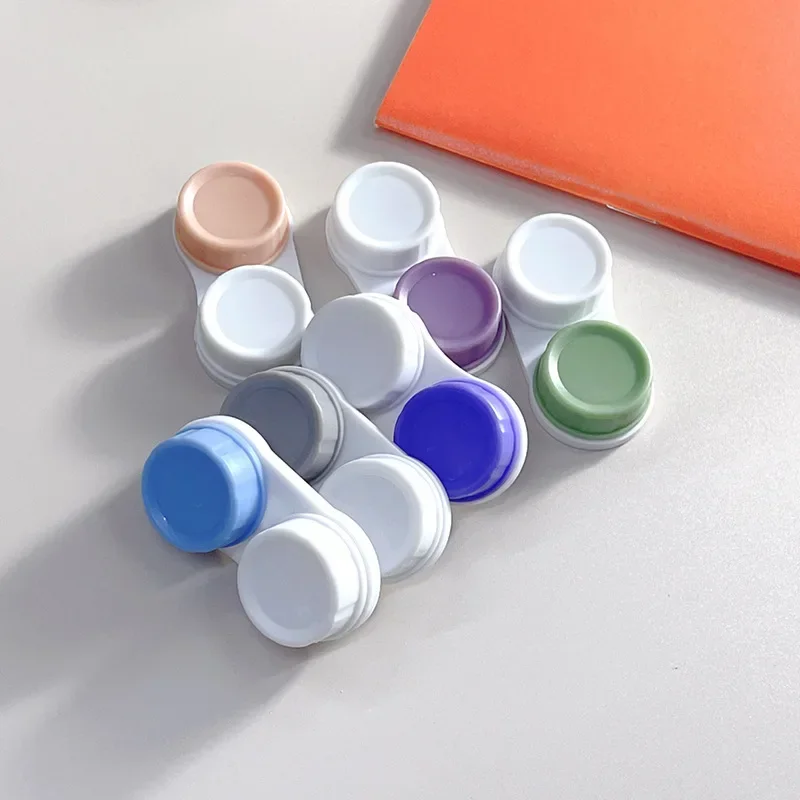 Hot 1Pc Colored Contact Lenses Case L+R Contact Lens Case For Eye Contact Travel Kit Lens Container Holder Small Eyewear