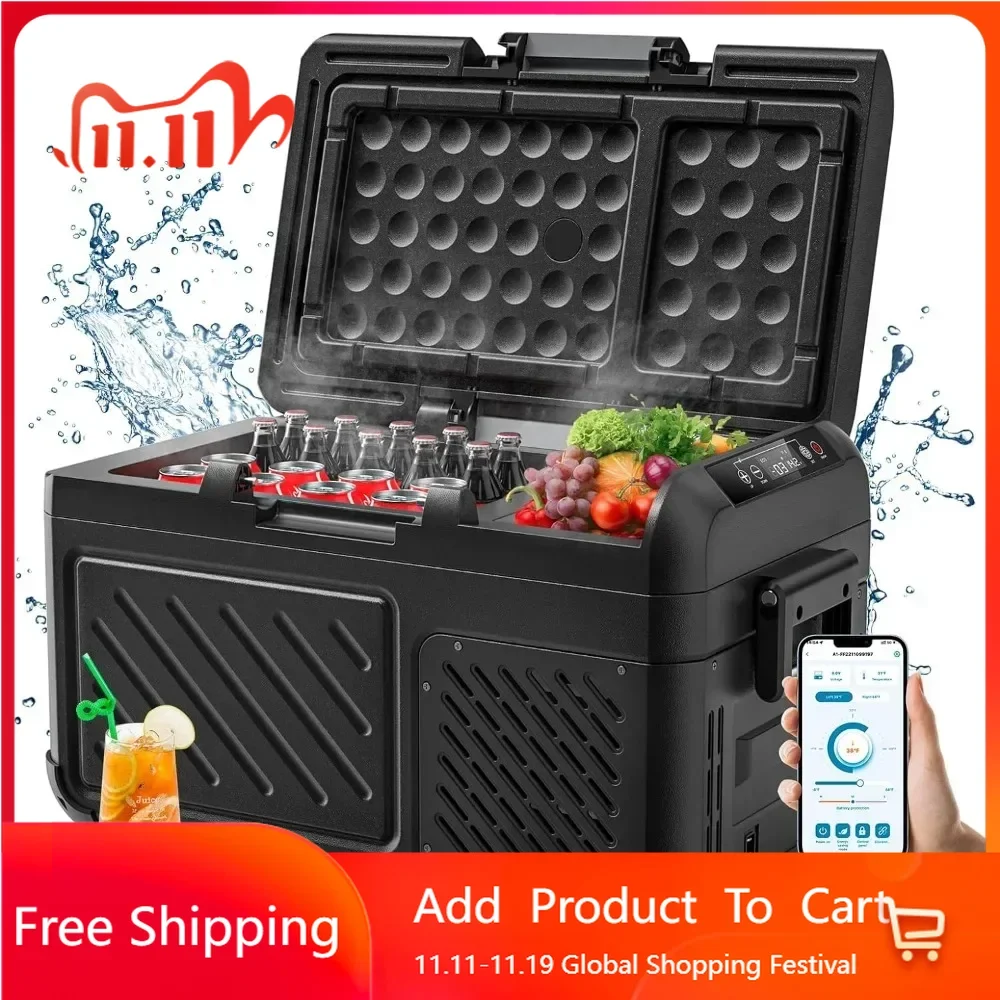 

12V Portable Cooler, 19 Quart Car Fridge, RV Car Refrigerator with 12/24V DC 110-240V AC, Electric Cooler for Car, Camping Use