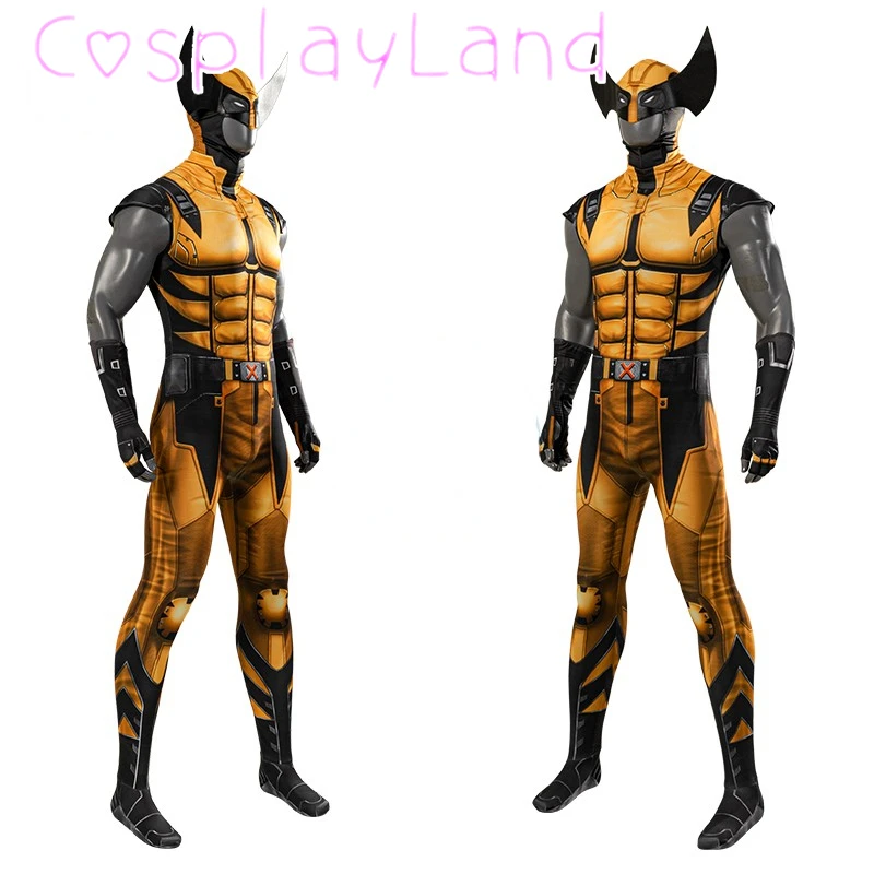 Revolution Wolf Comic Superhero Cosplay Costume Gold Battle Suit regali di Halloween stampa Zentai tuta Costume tuta