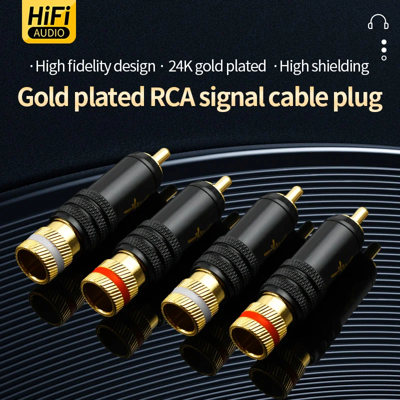 4pcs/Lot New RCA Plug Mayitr Durable RCA Connector Screws Soldering Locking Audio Video WBT Plug 53mm*13mm