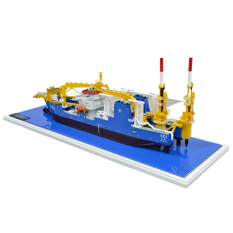Large-scale dredging ship model simulation ornament, engineering ship model making