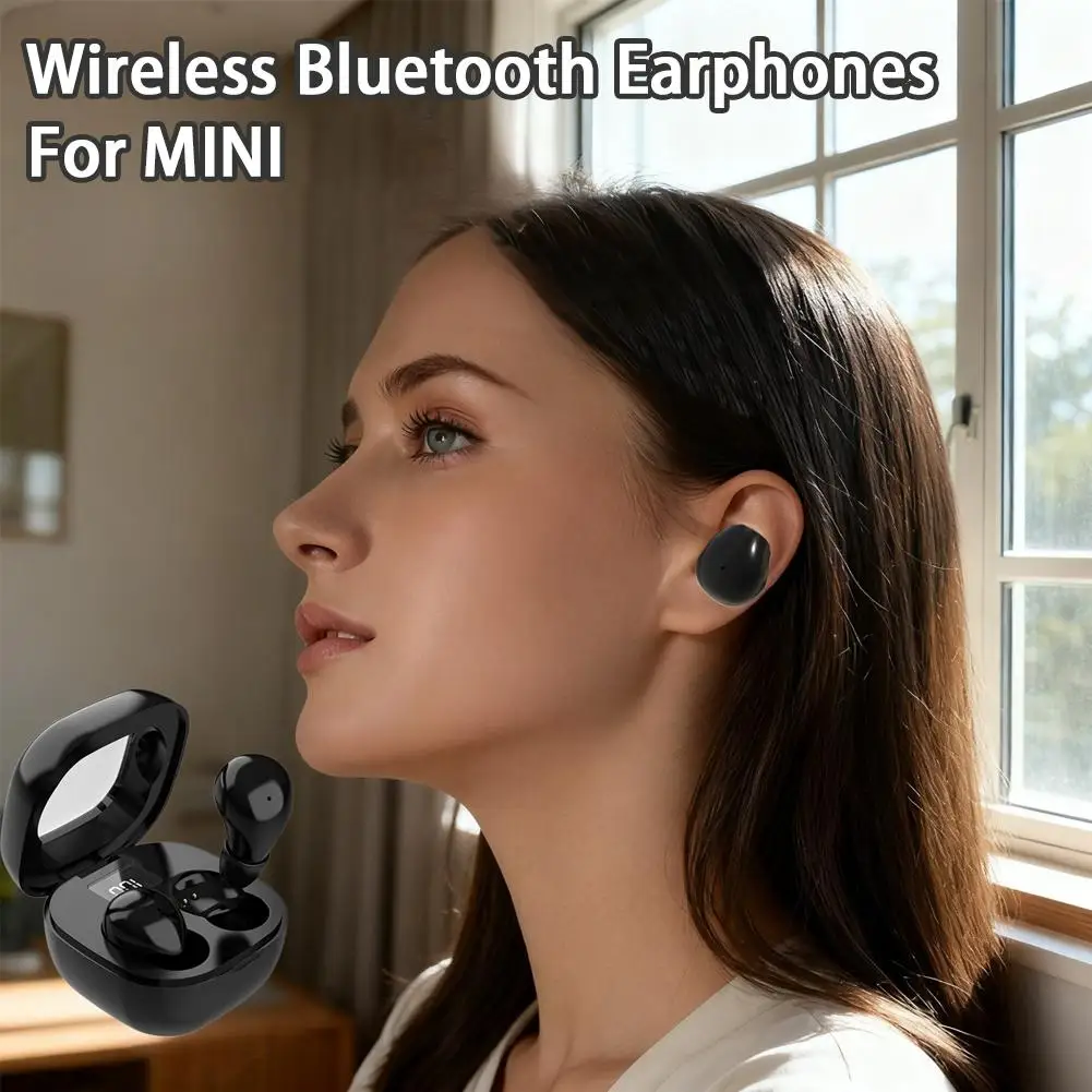 Ultra Mini Wireless Bluetooth Earphones Compact In-Ear Headphones Sleep Earbuds With LED Display Charging Case For Sports G S1H9