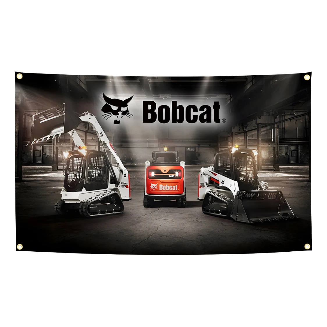 90x150cm Bobcats One Tough Aniaml Excavator And Mowers Flag Tapestry Polyester Digital Printing Banner Wall Art Decoration