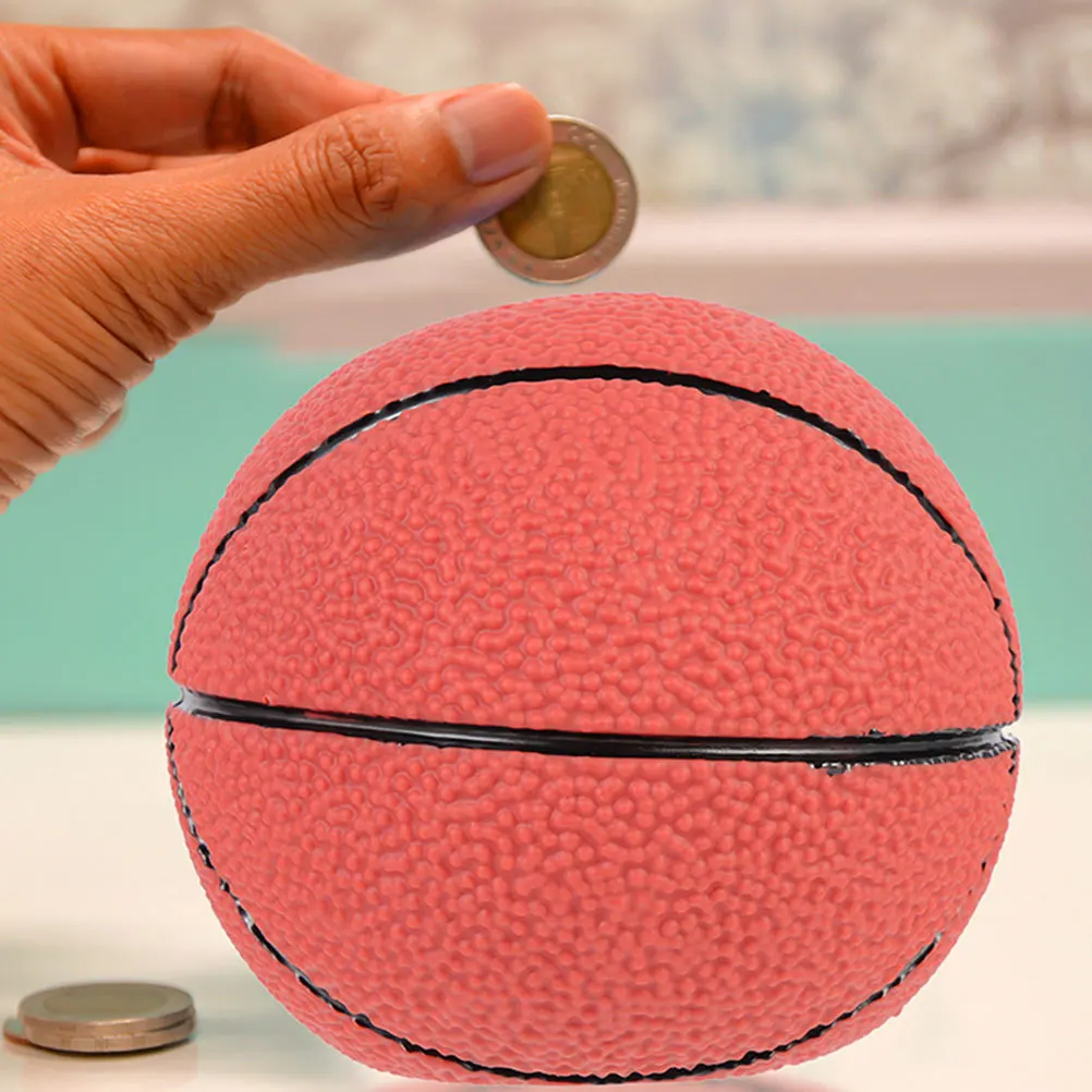 

Sturdy Ball Shaped Coin Bank for Kids Creative Basketball Design Money Saving Jar Perfect Gift for Children Piggy Bank