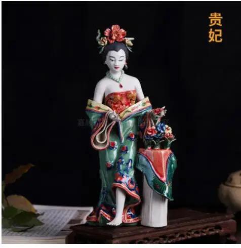 Classical Chinese home decoration ladies decoration pieces Shiwan doll fine hand-made porcelain figure sculpture four beauties