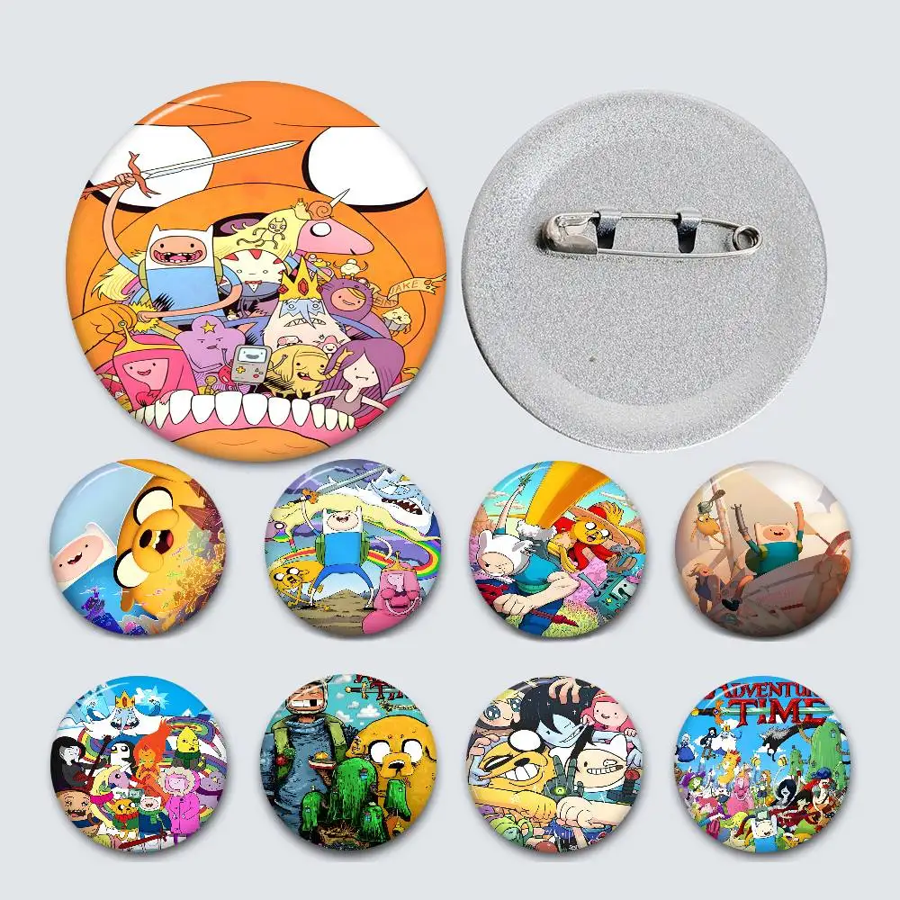 Anime Cartoon A-AdventureS Time Creative Tinplate Soft Button Pins Animal Icon Brooch Lapel Backpack Badge Accessories Pin