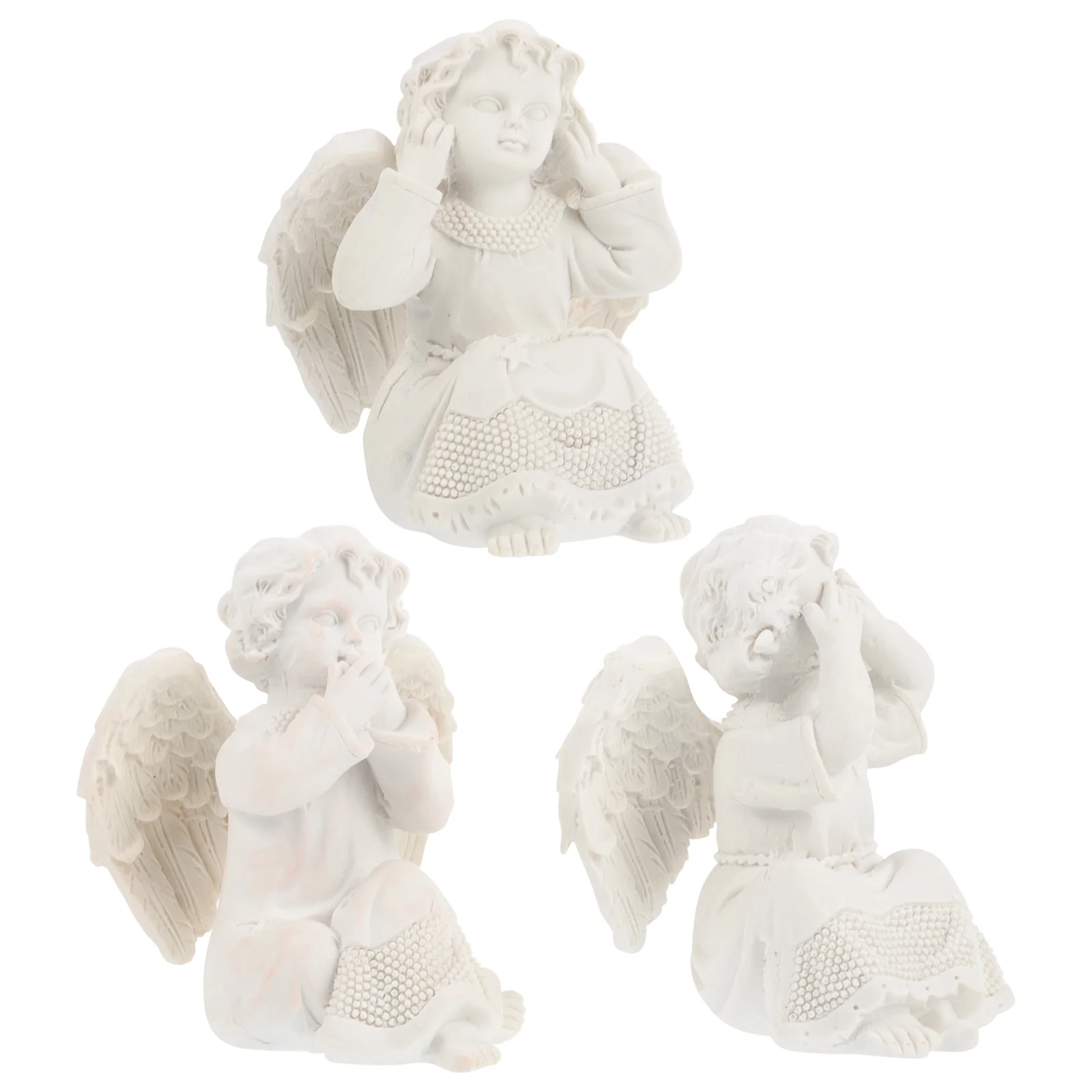 

3 Pcs Resin Angel Ornament Decor Decorations for Home Figurine Angels Vintage Lovely Ornaments Table Mother