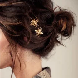 Vintage Gold Color Bee Hair Clips For Bride Wedding Elegant Hair Pin Side ClipAccessories Metal Barrettes Decoration Women Gift