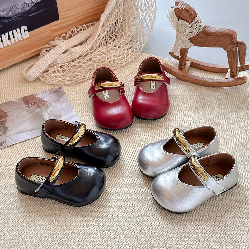 

Children Leather Shoes for Girls 2025 Autumn New Fashion Korean Style Soft Bottom Anti-slippery Versatile Princess Dress Shoes