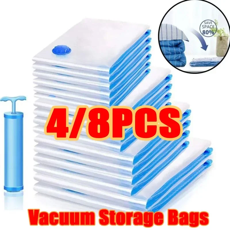 Transparent Vacuum Bag Vacuum Storage Bags with Valve Transparent Travel Seal Packet Organizers for Towel Cloth  Toy Storage