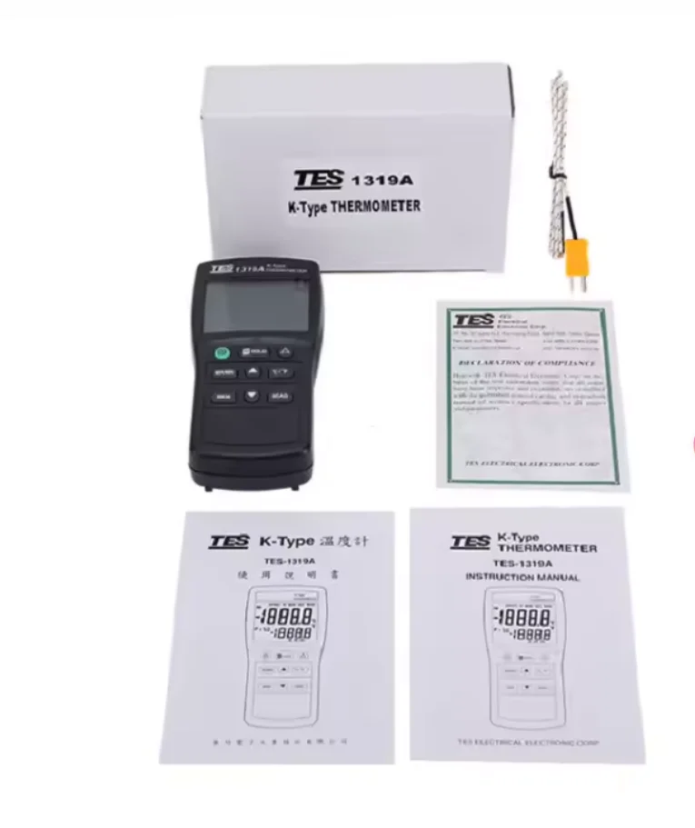 TES-1319A Digital Thermometer (K-type:-50-1350C) 150 Sets Data Memory Capacity